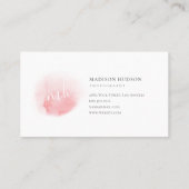 Blush roze Waterverf Feminine Visitekaartje (Achterkant)