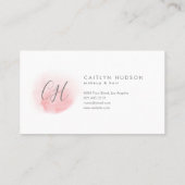 Blush roze Waterverf Feminine Visitekaartje (Achterkant)