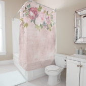 Blush roze Waterverf flesjes op verblindd Blush Douchegordijn (In situ)