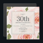 Blush Roze Waterverf Floral 30th Birthday Magnetische Uitnodiging<br><div class="desc">Elegant blush roze waterverf floral 30th verjaardagsfeestje magnet uitnodiging. Neem contact met ons op voor hulp bij het aanpassen of aanpassen van producten.</div>