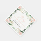 Blush roze waterverf floral baby shower servet (Hoek)