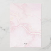 Blush Roze Waterverf Floral Baptisme Folie Uitnodiging (Achterkant)