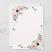 Blush roze Waterverf Floral  bruiloft Kaart (Achterkant)