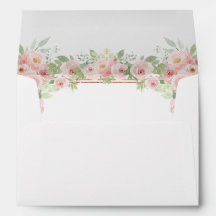 Blush Roze Waterverf Floral Glitter Quinceanera