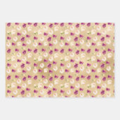 Blush roze Waterverf Floral Gold Glam Inpakpapier Vel (Voorkant 3)