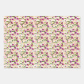 Blush roze Waterverf Floral Gold Glam Inpakpapier Vel (Voorkant 2)