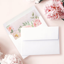 Blush roze Waterverf Floral Greenery Wedding