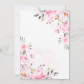Blush roze Waterverf Floral Greenery Wedding Kaart (Achterkant)