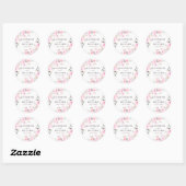 Blush roze Waterverf Floral Greenery Wedding Ronde Sticker (Vel)
