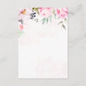Blush roze Waterverf Floral Greenery Wedding RSVP Kaartje (Achterkant)