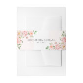 Blush roze Waterverf Floral Greenery Wedding Uitnodigingen Wikkel (Voorkant Voorbeeld)