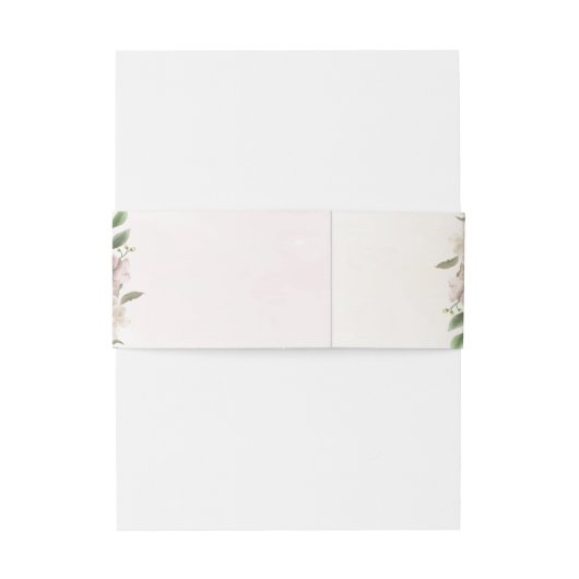 Blush roze Waterverf Floral Greenery Wedding Uitnodigingen Wikkel (Achterkant Voorbeeld)