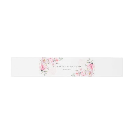 Blush roze Waterverf Floral Greenery Wedding Uitnodigingen Wikkel (Vlak)
