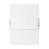 Blush roze Waterverf Floral Greenery Wedding Uitnodigingen Wikkel (Achterkant Voorbeeld)