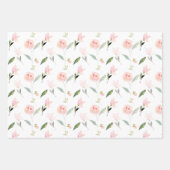 Blush Roze Waterverf Floral Inpakpapier Vel (Voorkant)