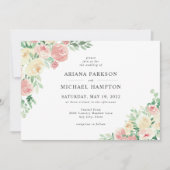 Blush Roze Waterverf Floral Kaart (Voorkant)