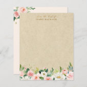Blush roze Waterverf Floral & Kraft op maat (Voorkant / Achterkant)