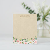 Blush roze Waterverf Floral & Kraft op maat (Staand voorkant)