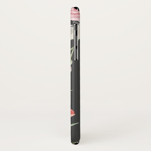 Blush Roze Waterverf Floral Monogram Case-Mate iPhone Case (Achterkant/links)