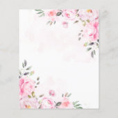 Blush roze Waterverf Floral Peony Wedding Invite (Achterkant)