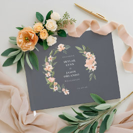 Blush Roze Waterverf Floral Roos & Sage Greenery Gastenboek