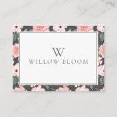 Blush Roze Waterverf Floral Roos & Sage Greenery Visitekaartje (Voorkant)