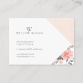 Blush Roze Waterverf Floral Roos & Sage Greenery Visitekaartje (Achterkant)