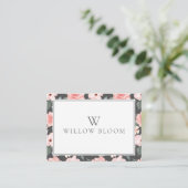 Blush Roze Waterverf Floral Roos & Sage Greenery Visitekaartje (Staand voorkant)