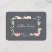 Blush Roze Waterverf Floral Roos & Sage Greenery Visitekaartje (Voorkant)