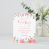 Blush roze Waterverf Floral Roos Weddenschap Uitno Briefkaart (Staand voorkant)