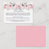 Blush Roze Waterverf Floral | Roze Informatiekaartje (Voorkant / Achterkant)