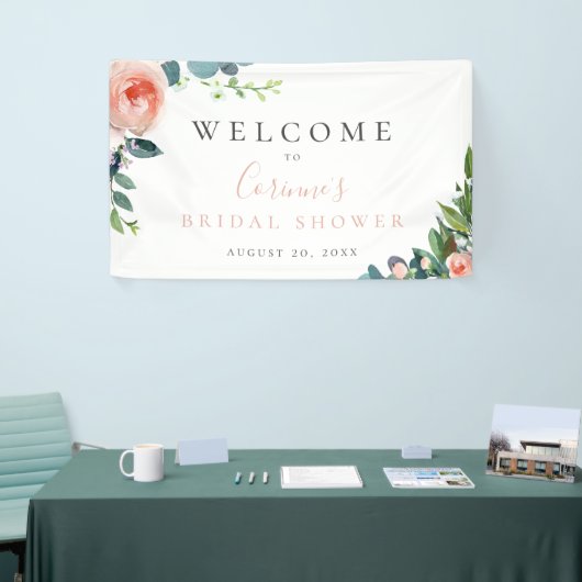 Blush Roze Waterverf Floral Spandoek (Beurs)