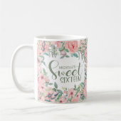 Blush Roze Waterverf Floral Sweet 16 Koffiemok (Links)
