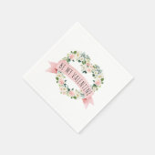 Blush Roze Waterverf Floral Valentijn Servet (Hoek)