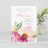 Blush Roze Waterverf Floral Vrijgezellenfeest Kaart (Staand voorkant)