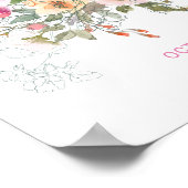 Blush Roze Waterverf Floral Vrijgezellenfeest Welk Poster (Hoek)