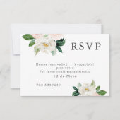 Blush roze Waterverf Floral Weddenschap RSVP Spaan Kaart (Voorkant)