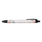 Blush Roze Waterverf Floral Zwarte Inkt Pen (Bovenkant)