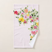 Blush roze waterverf florale bloem bad handdoek (Handdoek)