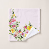 Blush roze waterverf florale bloem bad handdoek (Wasdoekje)
