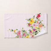 Blush roze waterverf florale bloem bad handdoek (Handdoek)