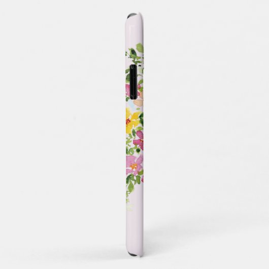 Blush roze waterverf florale bloem Case-Mate iPhone case (Achterkant/rechts)