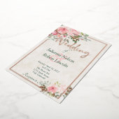 Blush roze waterverf florale bruiloft folie uitnodiging (Gedraaid)