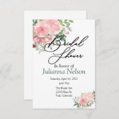 Blush roze waterverf florale  kaart (Voorkant / Achterkant)