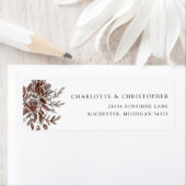 Blush roze waterverf florale retour address: etiket (Insitu)