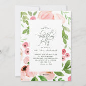 Blush roze waterverf foto verjaardagscadeau feestdagenkaart (Achterkant)