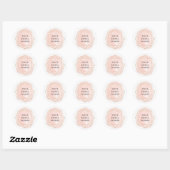 Blush Roze Waterverf Gem Glitter Vrijgezellenfeest Ronde Sticker (Vel)