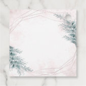 Blush roze Waterverf Geometrische botanische bruil Bedankjes Labels (Achterkant)