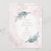 Blush roze Waterverf Geometrische botanische bruil Kaart (Voorkant / Achterkant)