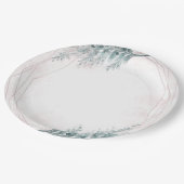 Blush roze Waterverf Geometrische botanische bruil Papieren Bordje (Gekanteld)